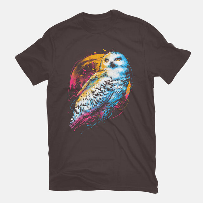 Colorful Owl-womens fitted tee-glitchygorilla