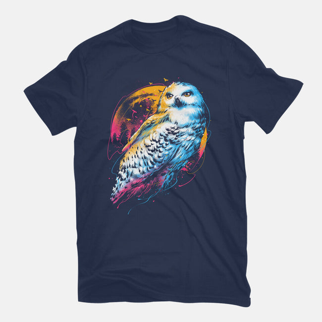 Colorful Owl-womens fitted tee-glitchygorilla