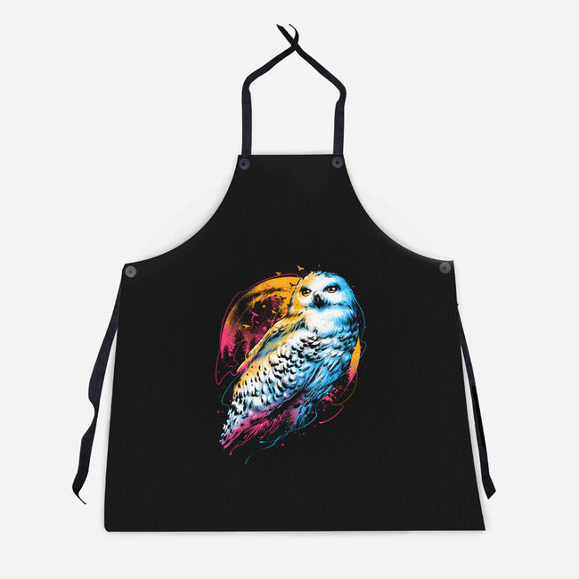 Colorful Owl-unisex kitchen apron-glitchygorilla