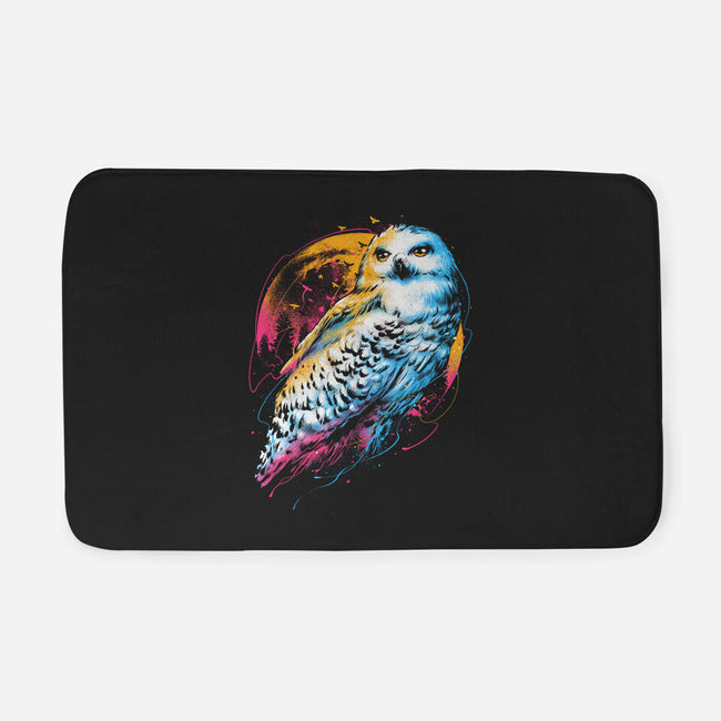 Colorful Owl-none memory foam bath mat-glitchygorilla