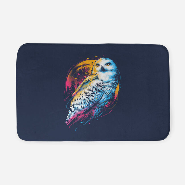 Colorful Owl-none memory foam bath mat-glitchygorilla