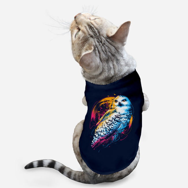 Colorful Owl-cat basic pet tank-glitchygorilla