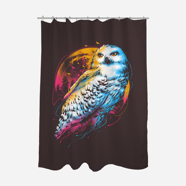 Colorful Owl-none polyester shower curtain-glitchygorilla