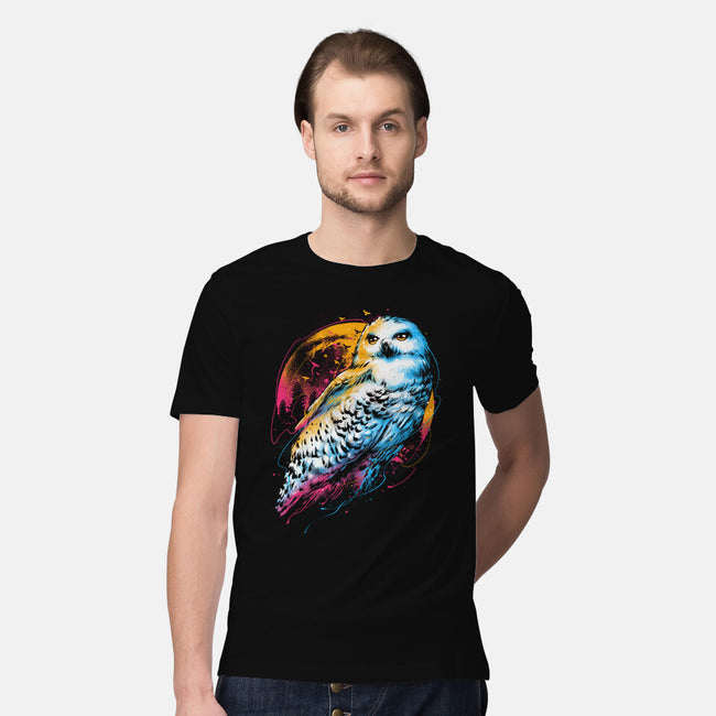 Colorful Owl-mens premium tee-glitchygorilla