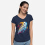 Colorful Owl-womens v-neck tee-glitchygorilla