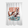 Sushizilla-none polyester shower curtain-ilustrata