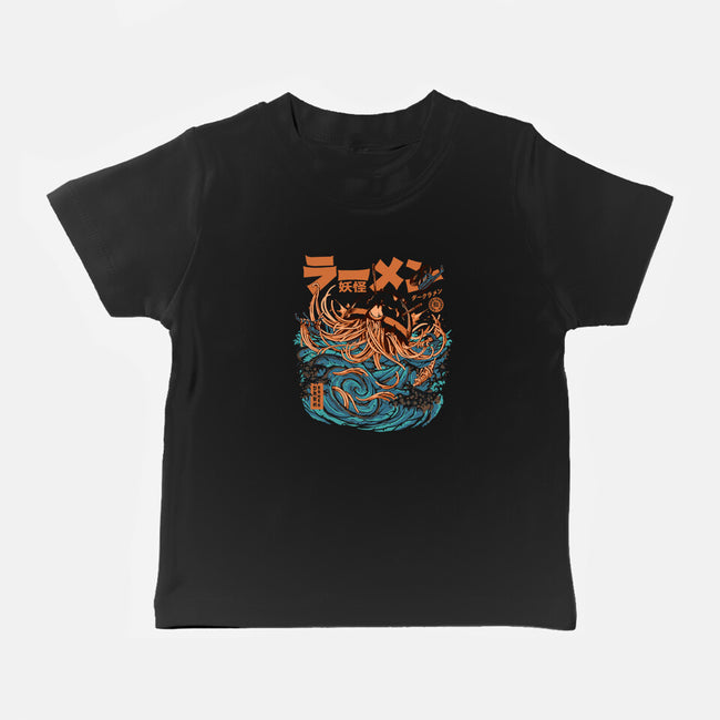 Dark Great Ramen Off Kanagawa-baby basic tee-ilustrata