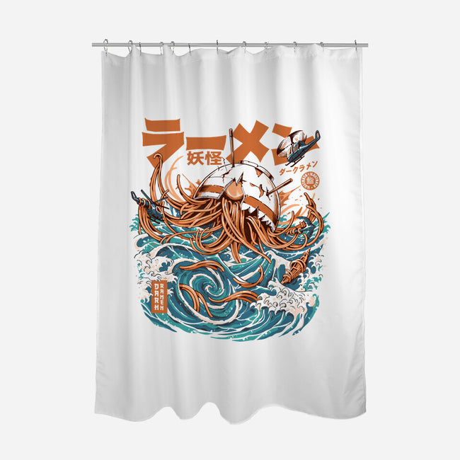 Dark Great Ramen Off Kanagawa-none polyester shower curtain-ilustrata
