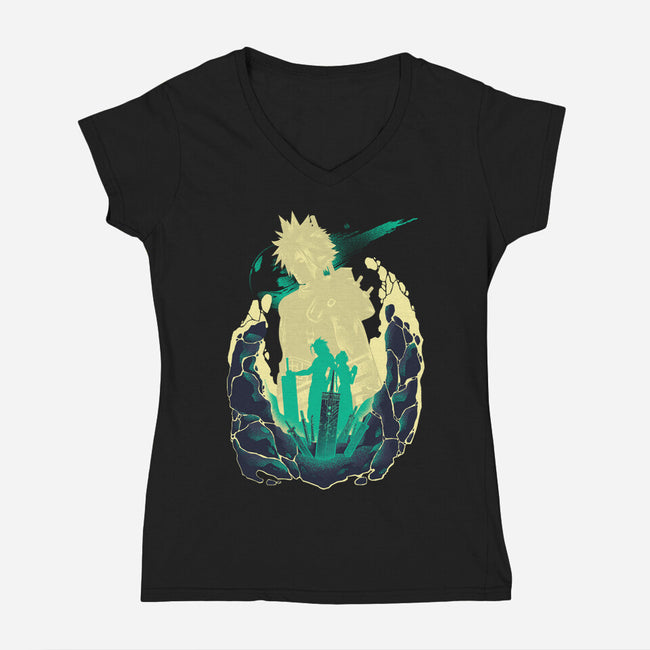 Buster Sword Successor-womens v-neck tee-hypertwenty
