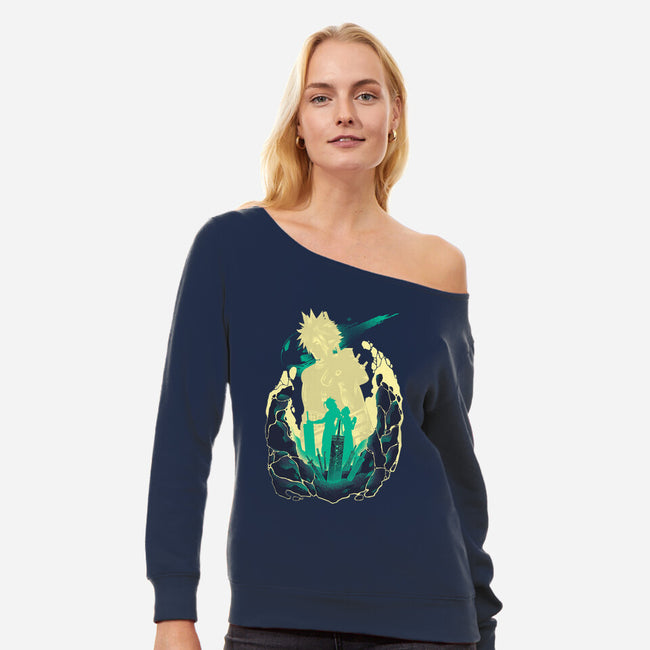 Buster Sword Successor-womens off shoulder sweatshirt-hypertwenty