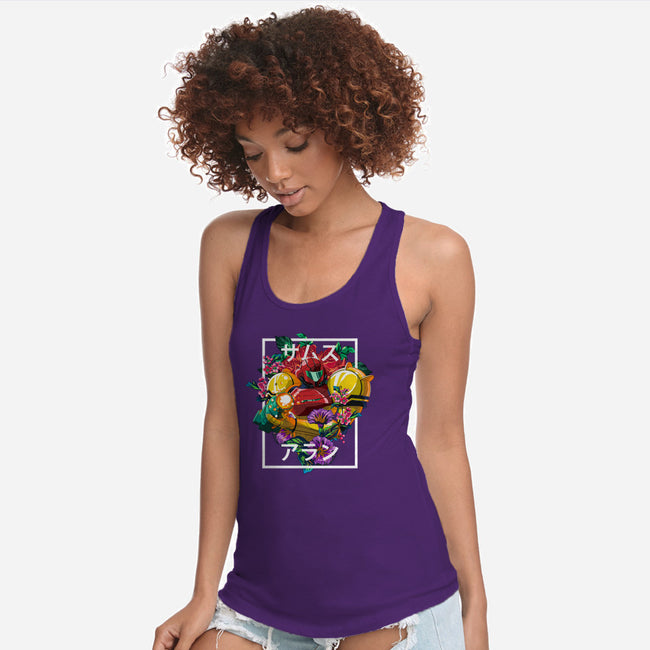 Intergalactic Bounty Hunter-womens racerback tank-manoystee