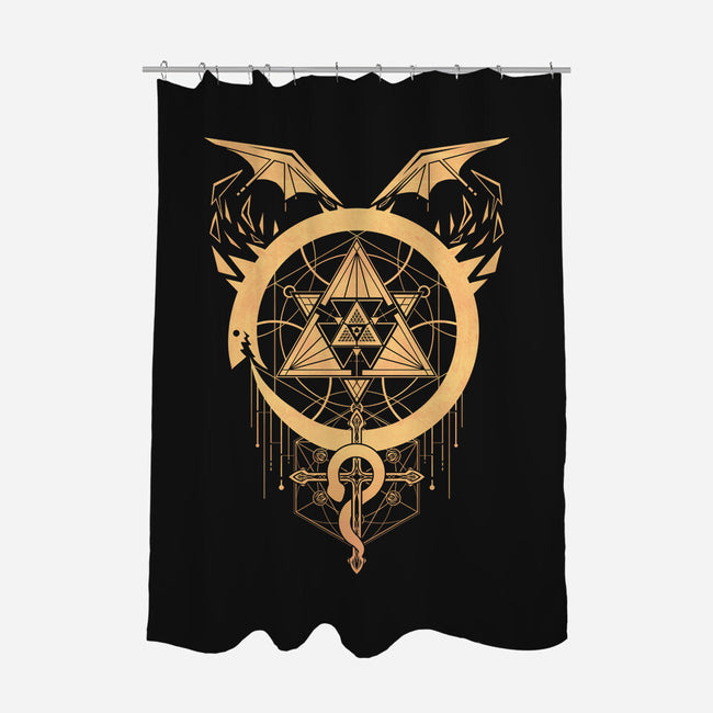 Gilded Snakes of Alchemy-none polyester shower curtain-icewreath
