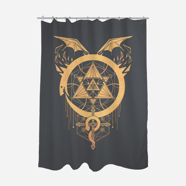 Gilded Snakes of Alchemy-none polyester shower curtain-icewreath
