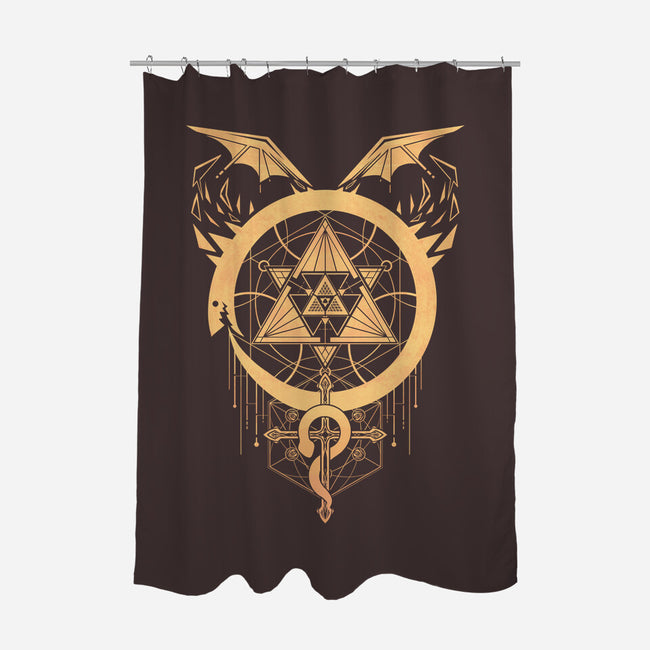 Gilded Snakes of Alchemy-none polyester shower curtain-icewreath