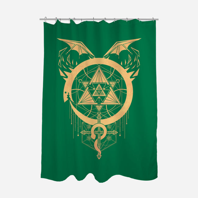 Gilded Snakes of Alchemy-none polyester shower curtain-icewreath