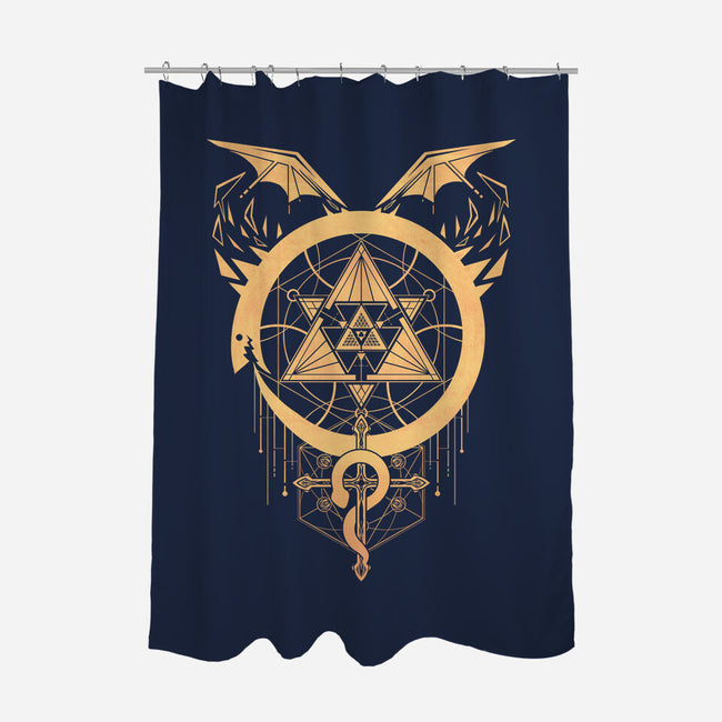 Gilded Snakes of Alchemy-none polyester shower curtain-icewreath