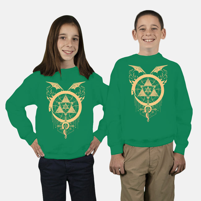 Gilded Snakes of Alchemy-youth crew neck sweatshirt-icewreath