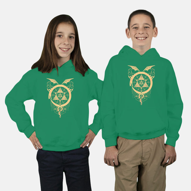 Gilded Snakes of Alchemy-youth pullover sweatshirt-icewreath