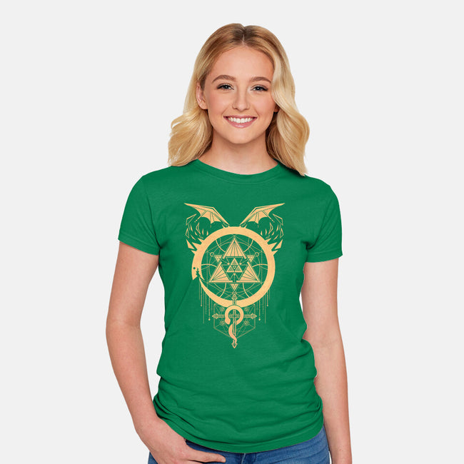 Gilded Snakes of Alchemy-womens fitted tee-icewreath