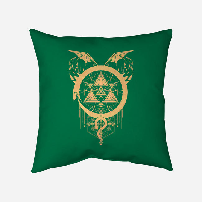 Gilded Snakes of Alchemy-none non-removable cover w insert throw pillow-icewreath