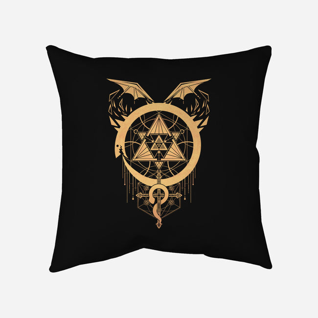 Gilded Snakes of Alchemy-none removable cover w insert throw pillow-icewreath