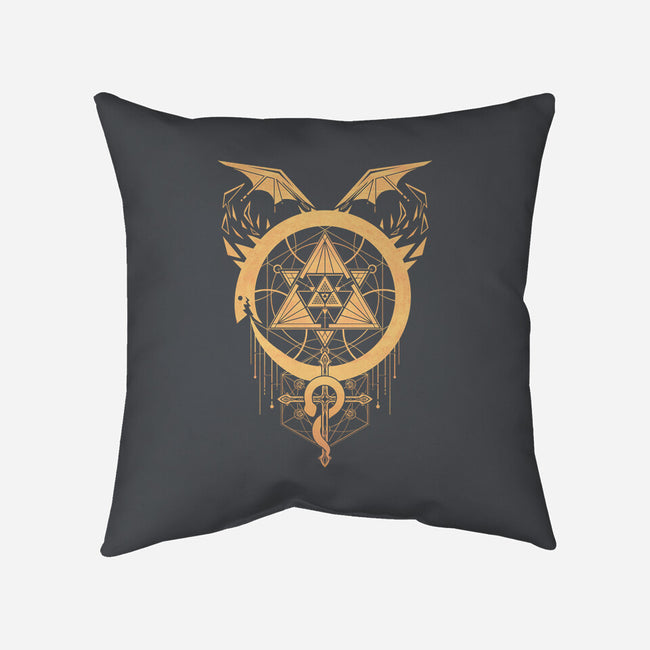 Gilded Snakes of Alchemy-none removable cover w insert throw pillow-icewreath