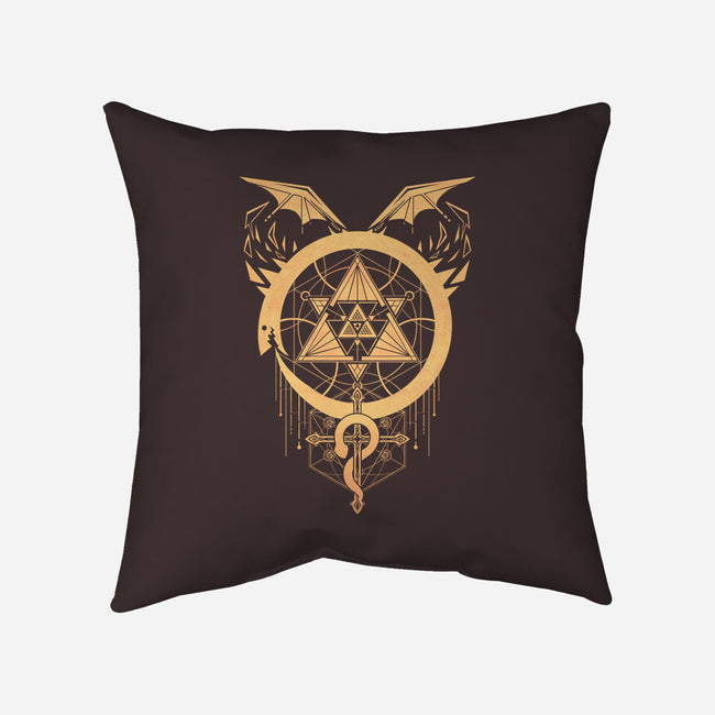 Gilded Snakes of Alchemy-none removable cover w insert throw pillow-icewreath