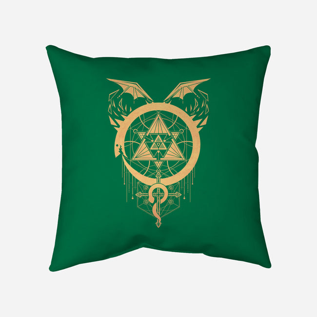 Gilded Snakes of Alchemy-none removable cover w insert throw pillow-icewreath