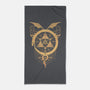 Gilded Snakes of Alchemy-none beach towel-icewreath