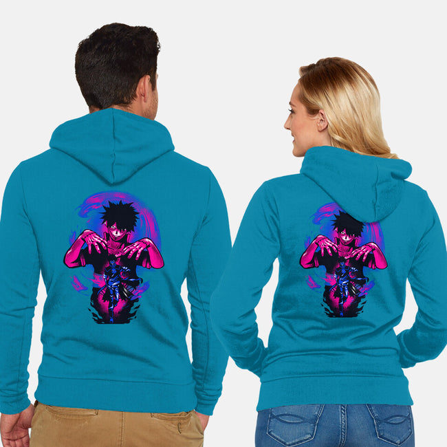 Blue Flame Dabi-unisex zip-up sweatshirt-hypertwenty