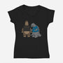 Stupid Kaiju-womens v-neck tee-pigboom