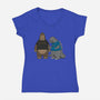 Stupid Kaiju-womens v-neck tee-pigboom