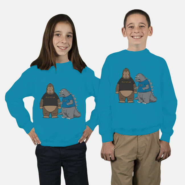 Stupid Kaiju-youth crew neck sweatshirt-pigboom