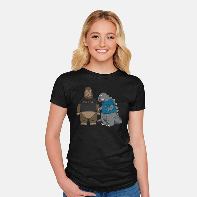 Stupid Kaiju-womens fitted tee-pigboom