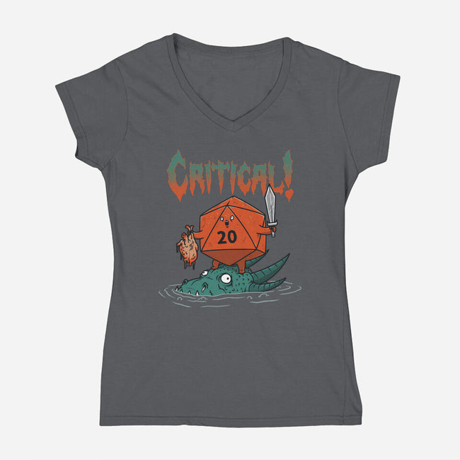 Critical Death Metal-womens v-neck tee-pigboom