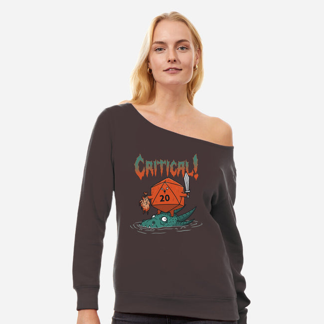 Critical Death Metal-womens off shoulder sweatshirt-pigboom