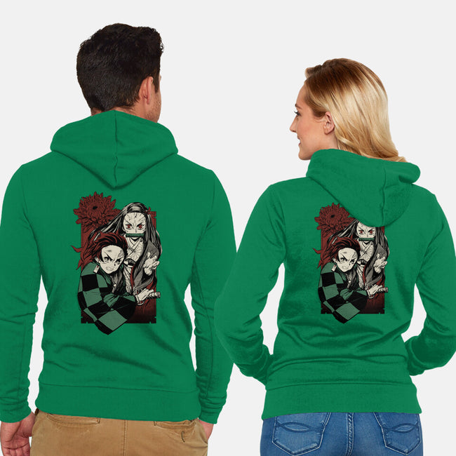 Slayers-unisex zip-up sweatshirt-Hafaell