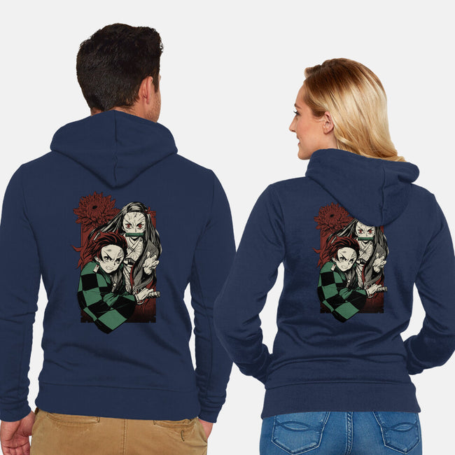 Slayers-unisex zip-up sweatshirt-Hafaell