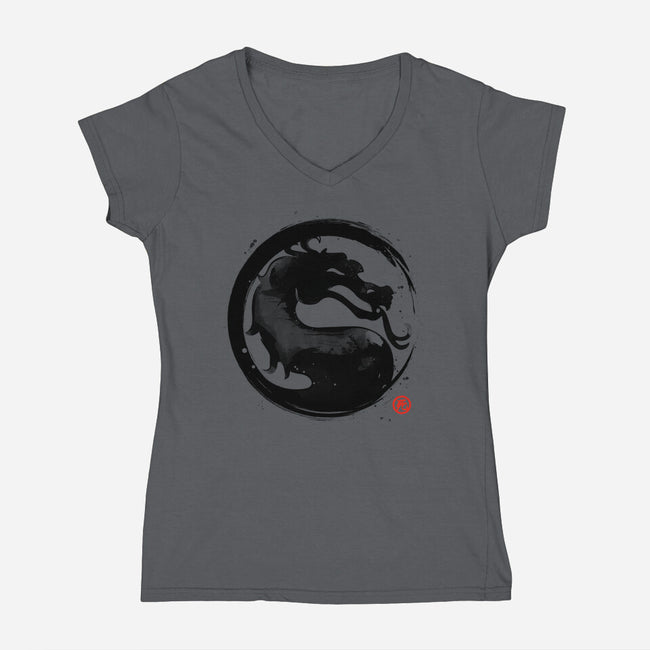 Mortal Ink-womens v-neck tee-retrodivision