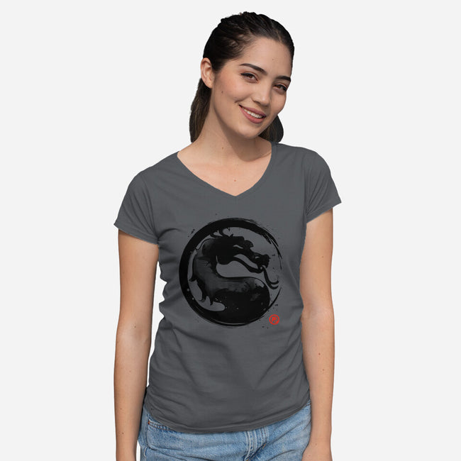 Mortal Ink-womens v-neck tee-retrodivision