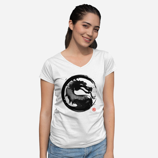 Mortal Ink-womens v-neck tee-retrodivision
