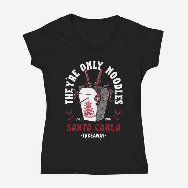 They're Only Noodles-womens v-neck tee-Nemons