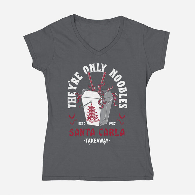 They're Only Noodles-womens v-neck tee-Nemons