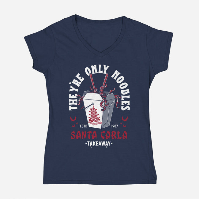 They're Only Noodles-womens v-neck tee-Nemons