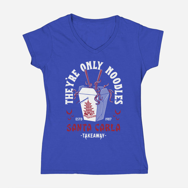 They're Only Noodles-womens v-neck tee-Nemons