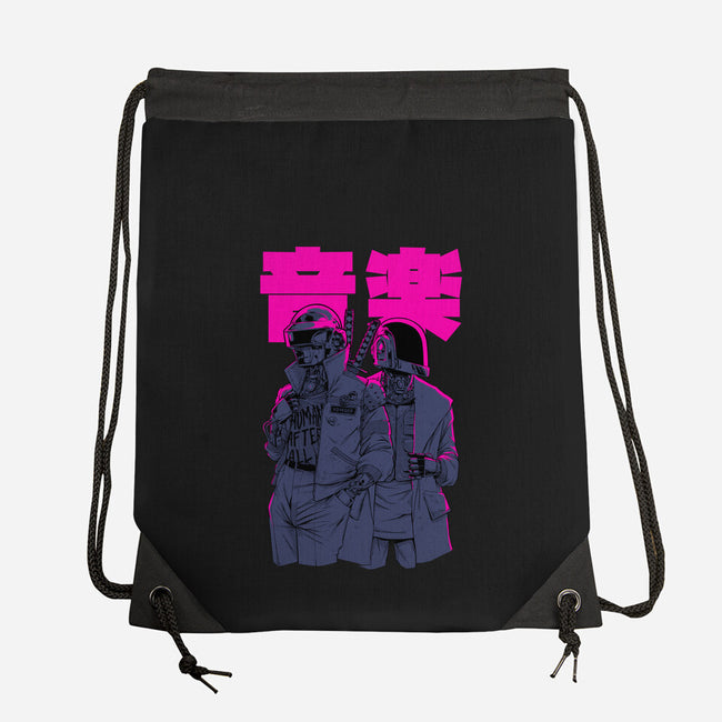Daft Cyberpunk-none drawstring bag-Hafaell