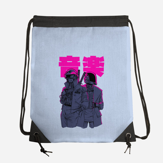 Daft Cyberpunk-none drawstring bag-Hafaell