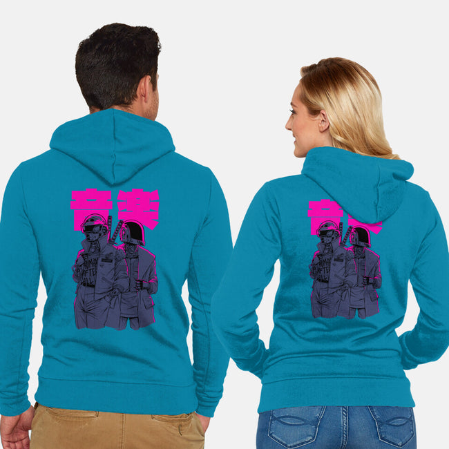 Daft Cyberpunk-unisex zip-up sweatshirt-Hafaell