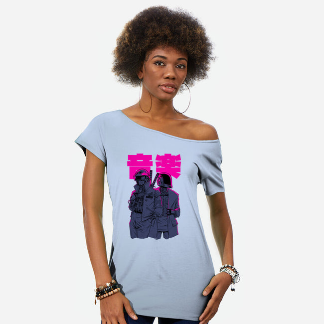 Daft Cyberpunk-womens off shoulder tee-Hafaell