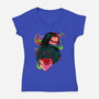 Demon Slayer Siblings-womens v-neck tee-heydale
